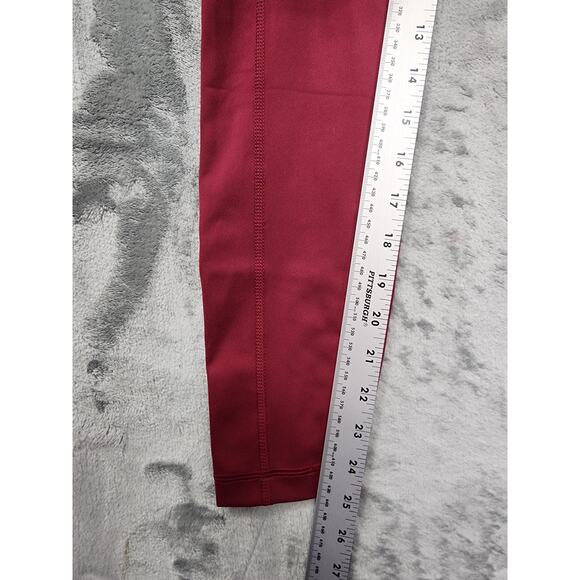 NEW Yogalicious Lux High Rise Ankle Leggings Size S Red Burnt Cranberry Stretch - Picture 10 of 12